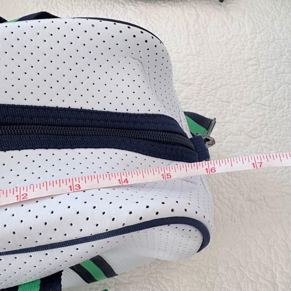 NWT Queen of the Court Hampton Tennis Bag Backpack - Greenwich Green Stripe - Picture 4 of 6